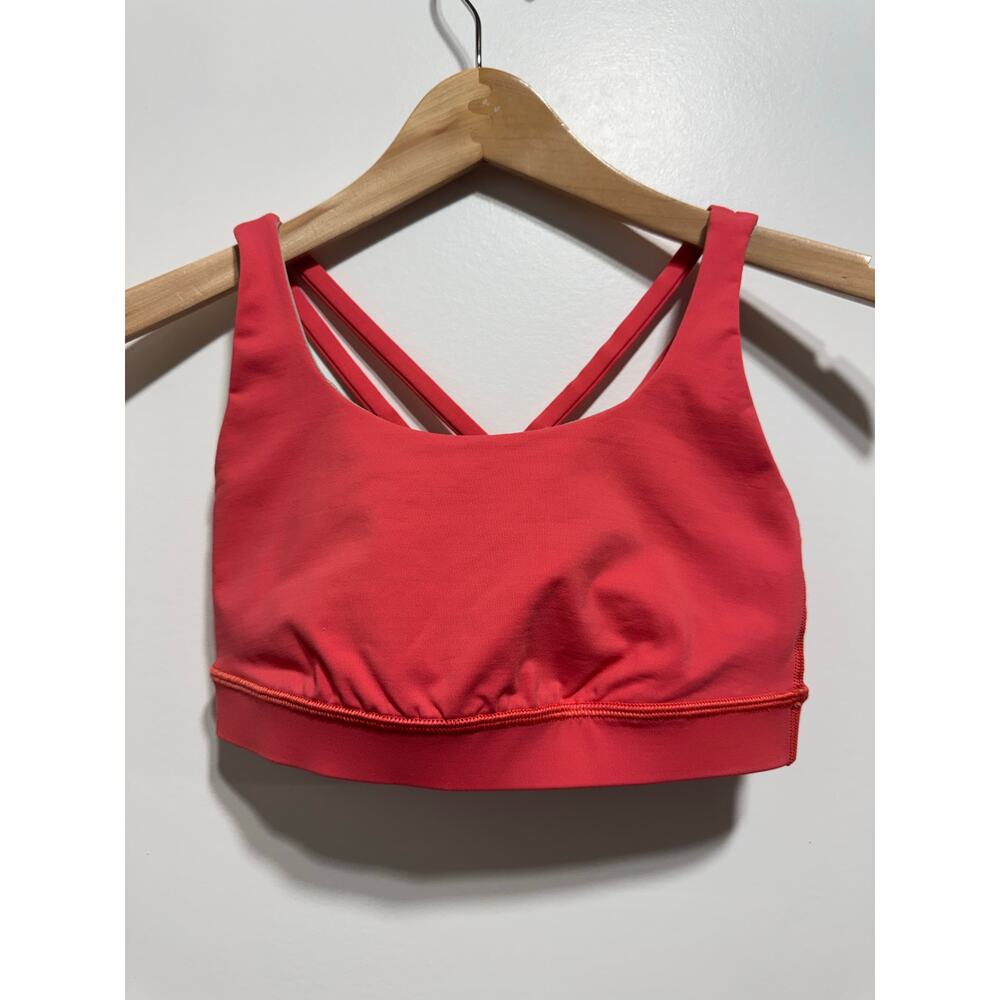 Lululemon Energy Bra Size 4 in Poppy Coral Crisscross Strappy - Picture 5 of 8